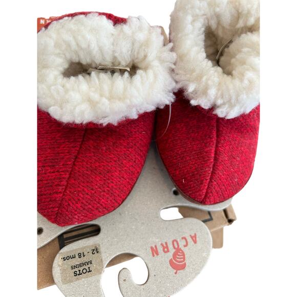 Acorn Kids Easy Bootie Ragg Slipper: Cozy Wool, Memory Foam, SZ 12/18 Months - Picture 4 of 5